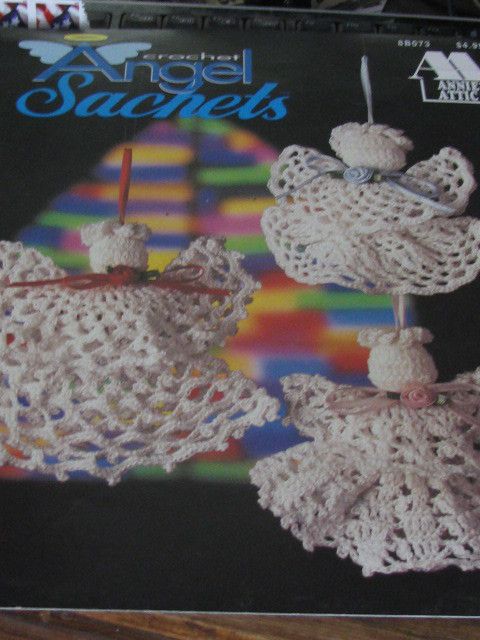 ANNIES ATTIC CROCHET ANGEL SACHETS ORNAMENTS  