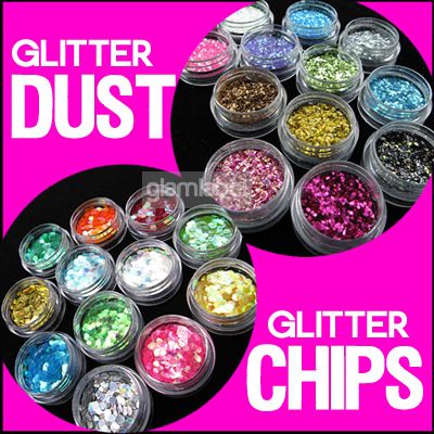 24 X GLITTER DUST POWDER UV GEL NAIL ART TIPS ND15/16 3  