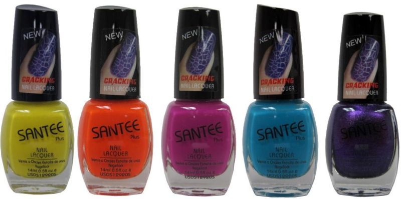 SANTEE CRACKLING NAIL LACQUER POLISH ASSORTED NEON  