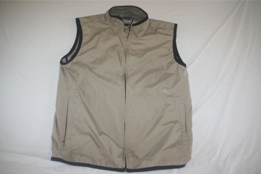 Nike Full Zip Wind Rain Vest Mens M NEW Taupe  