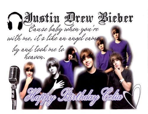 JUSTIN BIEBER #419 , 1/2 SHEET ICING CAKE TOPPER  