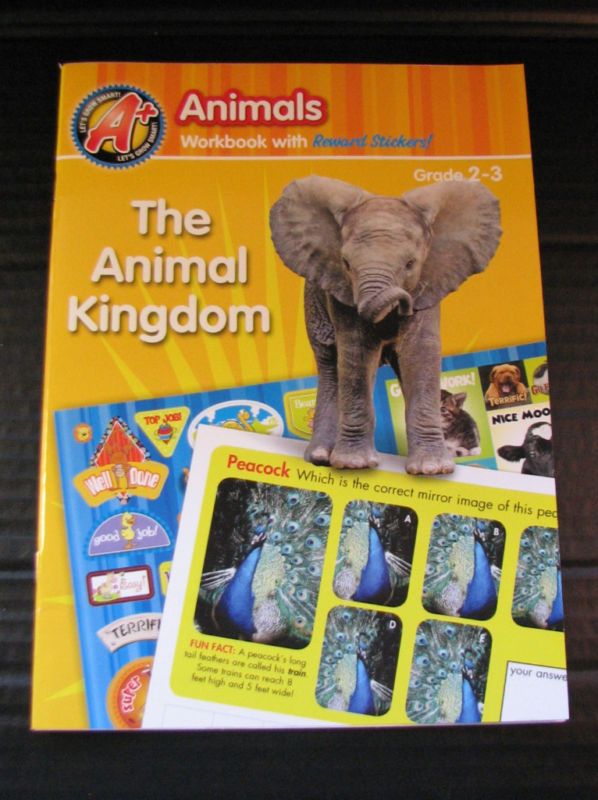 NEW A+ ANIMALS  WORKBOOK W/STICKERS GR 2 3  