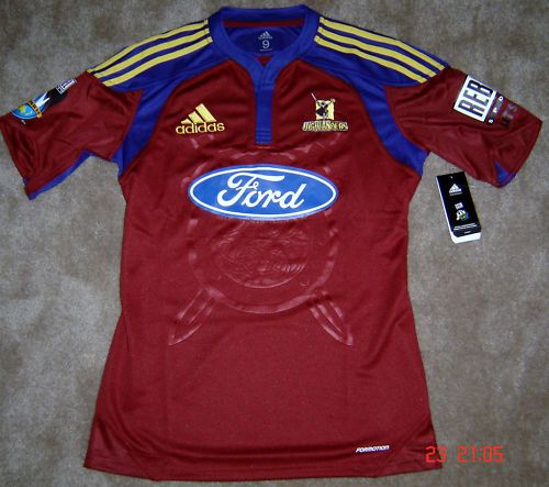 NEW ADIDAS SUPER 14 RUGBY HIGHLANDERS PLAYER JERSEY TOP  