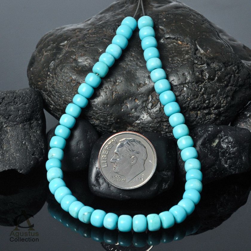 Strand SLEEPING BEAUTY TURQUOISE Rondelle BEADS 7.08  