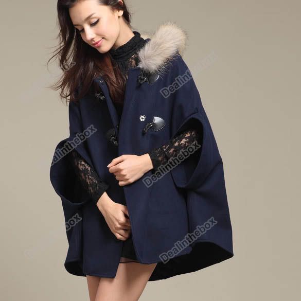 Unique Poncho Women Hood Winter Coat Jacket Outerwear Loose Cape 