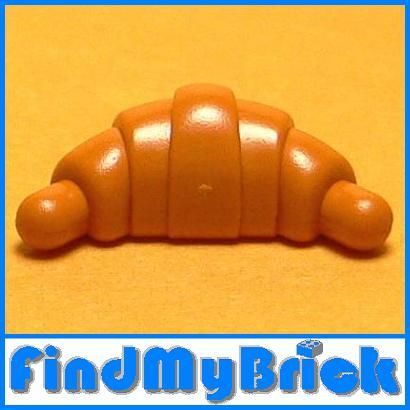 F007B Lego Food   Croissant   Earth Orange   RARE   NEW  