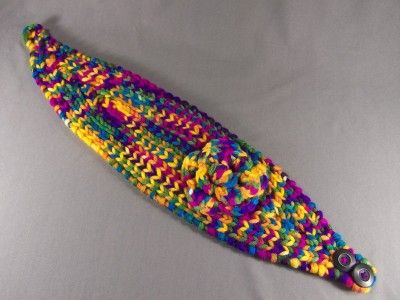 Bright multi color flower ear warmer muff knit head wrap hat headband 