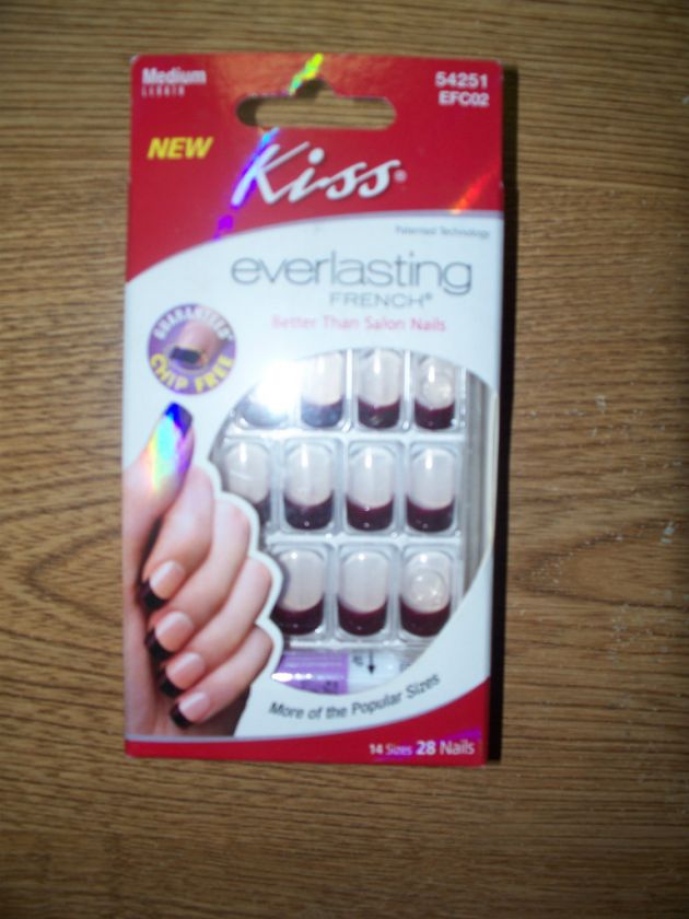 Kiss Everlasting French Manicure Nails BURGUNDY 54251  