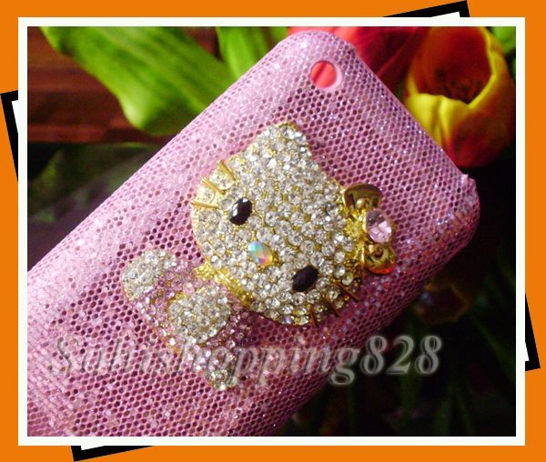 New Pink 3D Diamond Hello Kitty Bling Hard Case Cover For Apple iPhone 