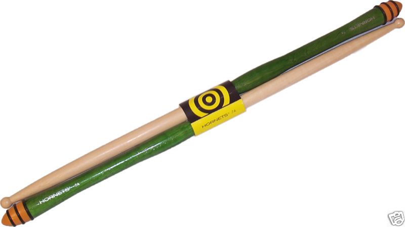 COOL Hornets Drum Sticks 7A Green Finish Drumsticks NEW  