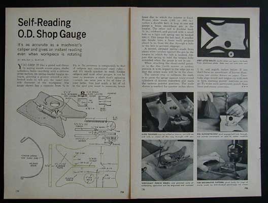 OD Gauge for Shafts Cylinders 1/4   4 1/2 HowTo PLANS  