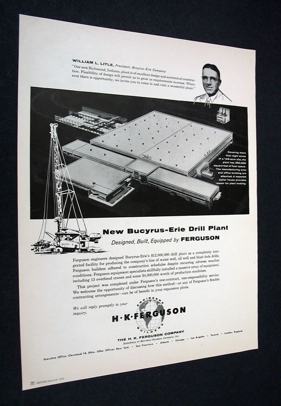 FERGUSON Bucyrus Erie drill plant Richmond Indiana Ad  