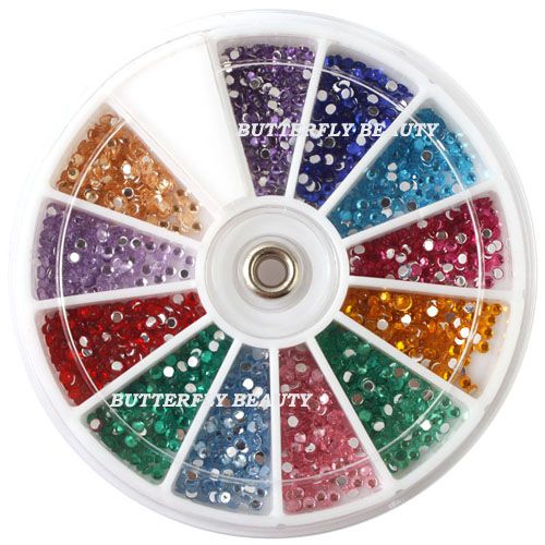 1800pcs Acrylic Rhinestones Nail tips C320