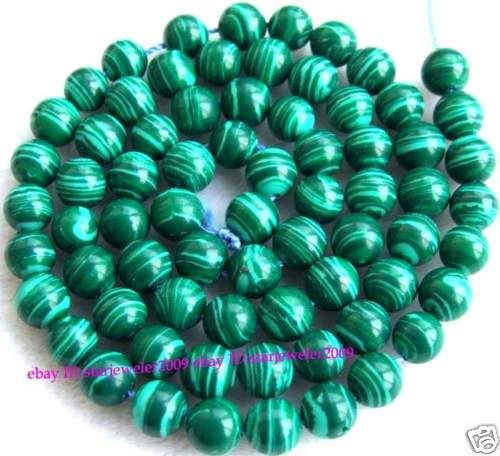 5mm Beautiful Green Malachite Round Loose Beads 15.5  