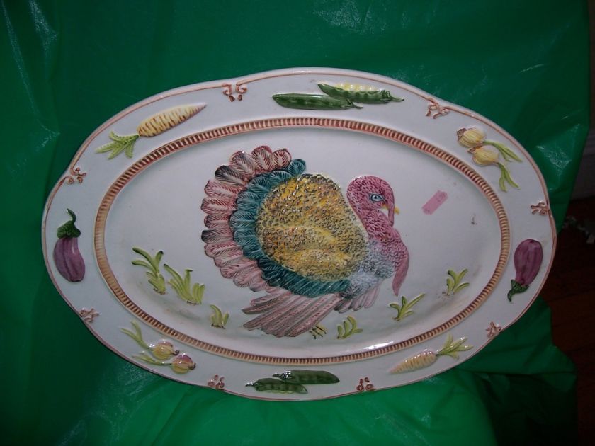 Weiss Turkey Platter 17.5 Brazil Majolica like Design  