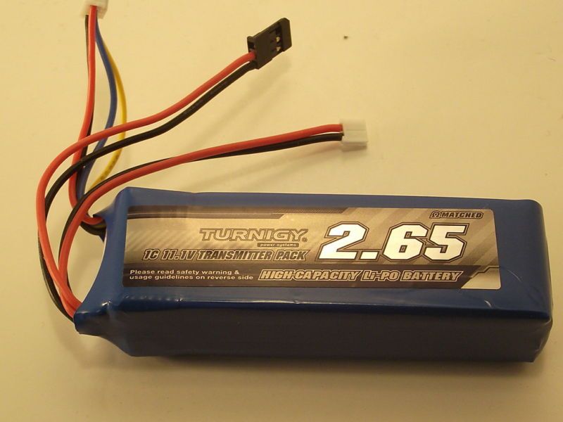 USA SHIP 2650mAh 3s 11.1v 1C Transmitter TX Lipo Battery Futaba/JR 