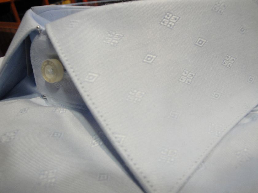 BRANDOLINI DRESS SHIRT SPREAD SKY BLUE DIAMOND FRENCH  