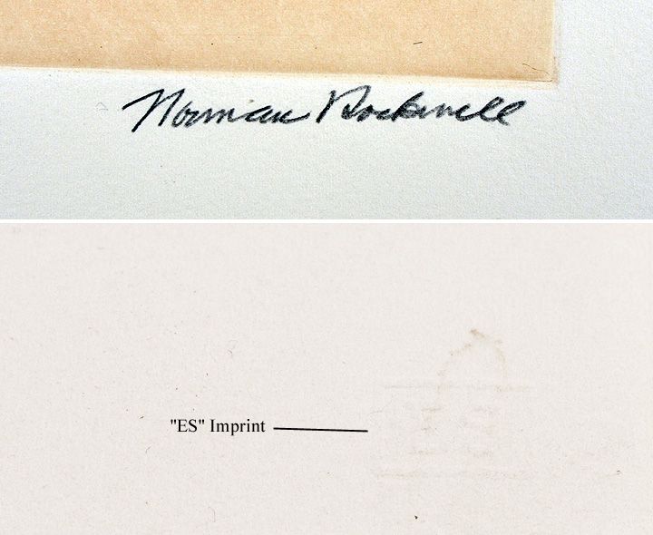 Genuine Norman Rockwell Signed Sketch Hand & Pencil  