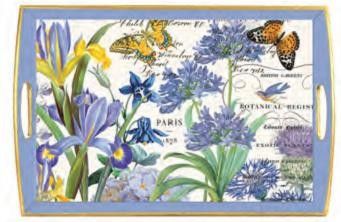 Michel Design Works Iris Decoupage Wood Tray  