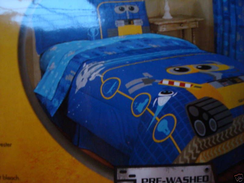 New DISNEY PIXAR Wall E Blue/Yellow Twin Sheet set 3pc  