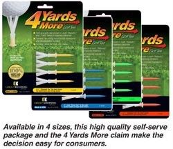 YARDS MORE GOLF TEES YOU CHOOSE LENGTH 3PK 12 TEES  