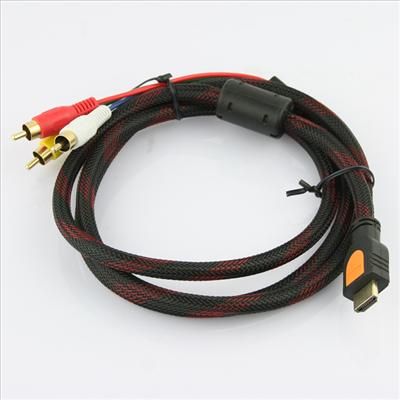 New 5 feet 1.5M HDMI Male to 3RCA 3 RCA Video Audio AV Cable  