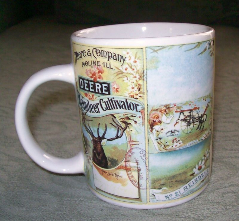 John Deere No 21 Green Reindeer Cultivator Designed Mug Cup 8oz  