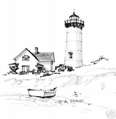 SEASHORE SKETCHES #11 LIGHTHOUSE 1960s  