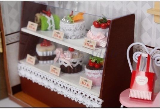   Miniature 7 Mini Deluxe CAKE SHOP DIY 112 w/ furniture,lighting