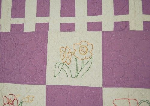 30s Ruby Mckim Antique Quilt ~NICE PICKET FENCE BORDER  