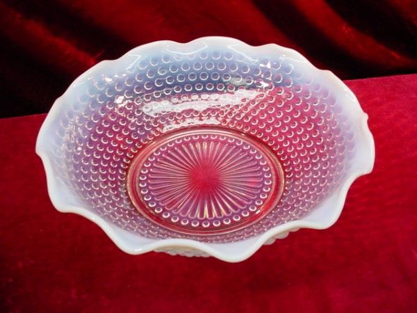 Antique HOBNAIL MOONSTONE LARGE OPALESCENT BOWL  