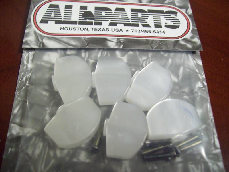 NEW   Large Buttons (6), For Schaller   WHITE PEARLOID  