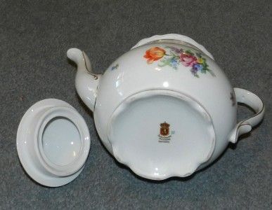 SCHUMANN TEAPOT DRESDEN FLOWERS  