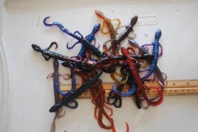   Bag of 25 6 Lures Plastic Fish Mixed Colors Lizard Soft Bait  