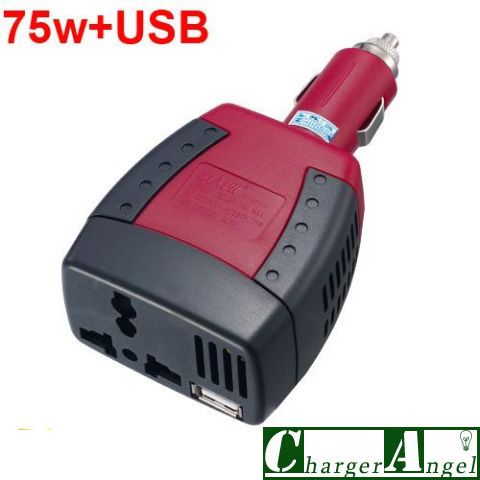 DC 12V AC 110V Car Power Inverter 75W With Outlet USB  