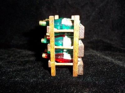 MINIATURE DOLLHOUSE DECORATIVE WOOD WINE RACK BOTTLE  