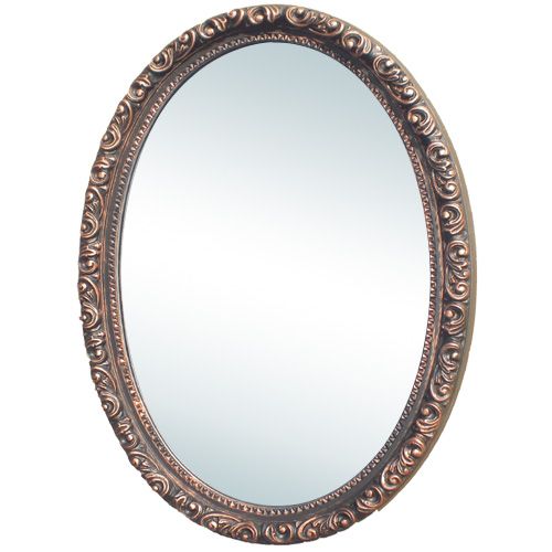 Bronze Oval Medicine Cabinet w/ Mirror   Recess Mount  