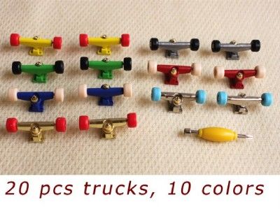 20 Trucks & 40 Wheels For 96mm Fingerboard Skateboard Canadian Maple 