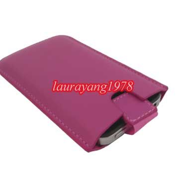 PINK LEATHER SLEEVE CASE for SAMSUNG S5330 WAVE 533  