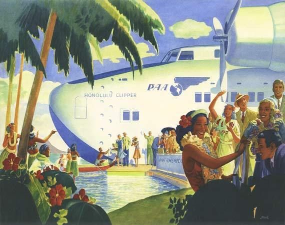 Pan Am American Clipper Plane Airplane Hawaiian Honolulu Hawaii Oahu 