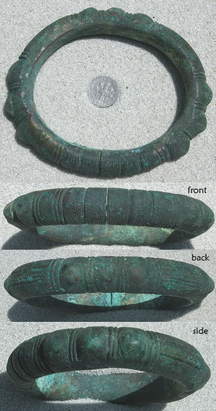 an ancient african copper alloy heavy anklet or bracelet nigeria 