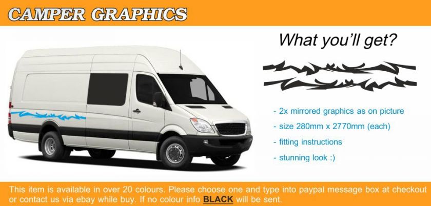 VGMH003 Camper vinyl graphics Motorhome stickers decals  