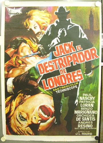 ss28 JACK THE RIPPER PAUL NASCHY RARE orig c/o 1sh SPA  