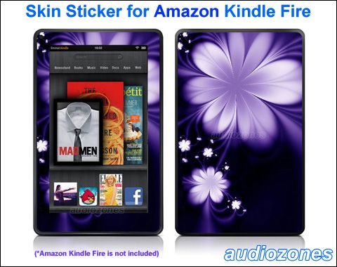 Vinyl Skin Sticker Decal Purple Flower Design for  Kindle Fire 7 