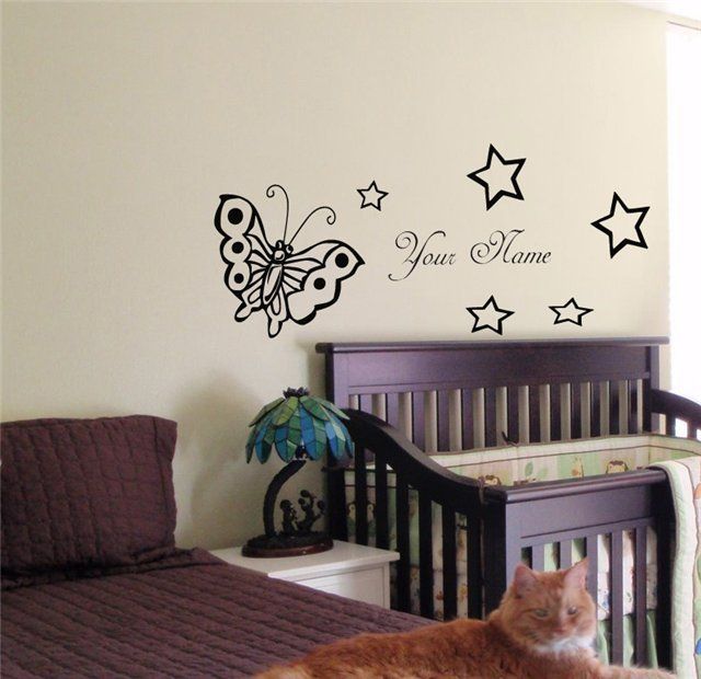   PERSONALIZED BABY NAME TINKERBELL FAIRY WALL STICKER BOY GIRL ROOM 03