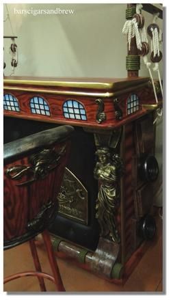 Pirate Ship HOME BAR FURNITURE wall lantern lights old style cannons 