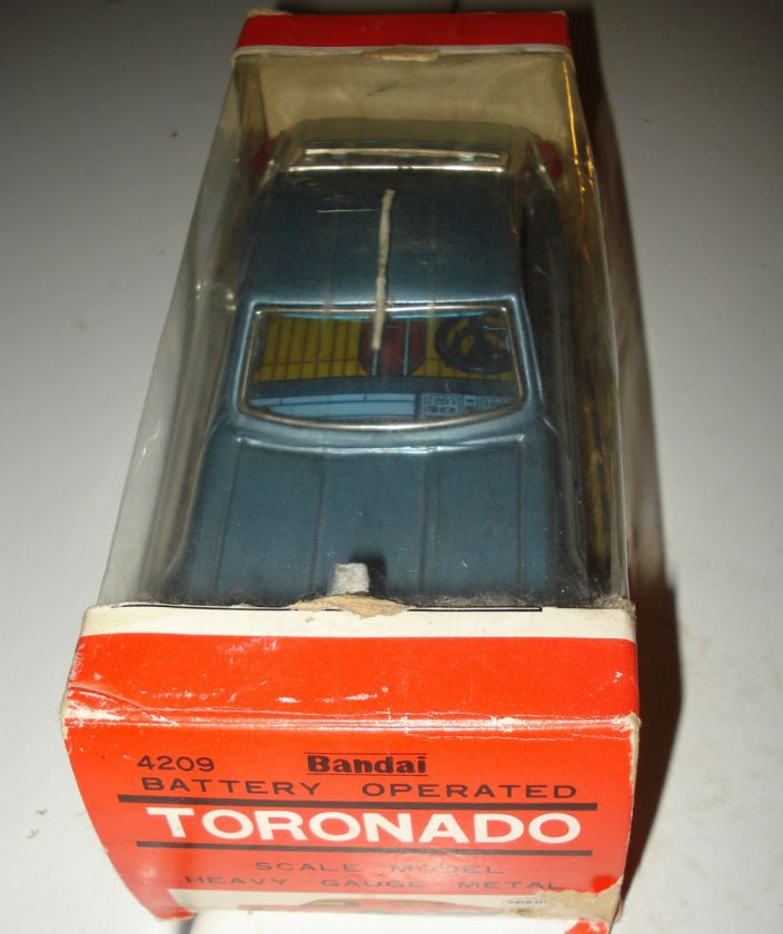   60s Bandai Tin Steel Battery Operated Olds Toronado Toy Car + Orig Box