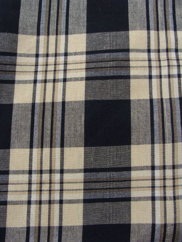 Park Designs MILLBURY Black & Tans Plaid Window Swag 72 x36  