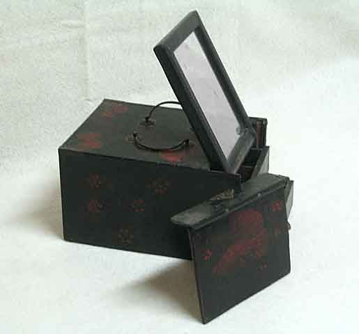 Nice Chinese Old Black Jewelry Box with Mirror M08 512  