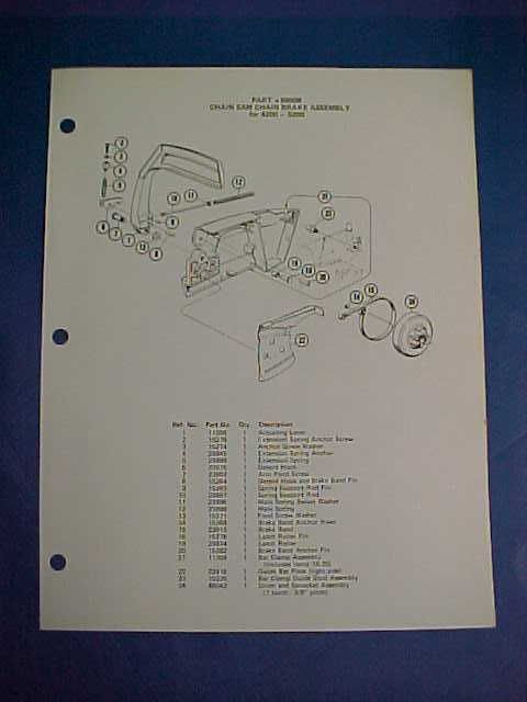 POULAN 4200 & 5200 CHAINSAW PARTS MANUAL BRAKE ASSEMBLY  